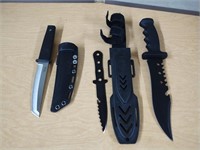 2 KNIVES WITH SHEATHS