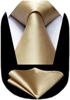HISDERN Mens Solid Color Ties Formal Satin Necktie