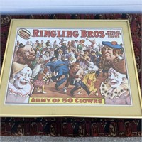 Ringling Bros Army of 50 Clowns Framed Poster