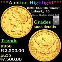 ***Auction Highlight*** 1859-C Gold Liberty Half E