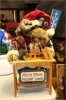 Merry Moose Holiday Lodge Display