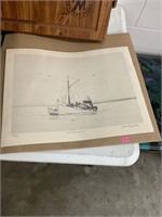 Signed Oyster Boats Print