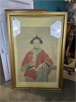 Large Oriental Painting on Silk & Paper