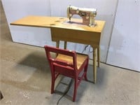 Necchi Sewing Machine with Cabinet