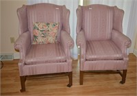 Matching Pair of Wing Back Chairs