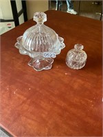 Crystal candy dish and small dish