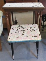 2 Mosaic Tiled Top Tables