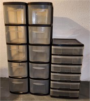 Lot of Black Craft Supply Storage Organizers