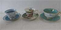 3 Cup and Saucers Fenton , Royal Albert & Adderly