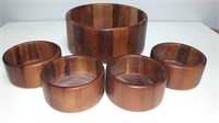 Tropical Hardwood salad bowl set 12" x 5" serving