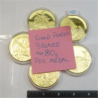 Gold Plated Bronze Medals (80 grams each)