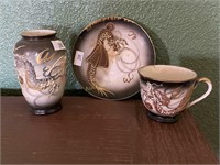 Dragonware Cup & Saucer & Small Vase