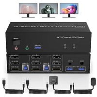 HDMI + 2 Displayport USB 3.0 KVM Switch Triple Mon