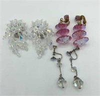 Lot of 3 Glamorous AURORA BOREALIS Dangle Earrings