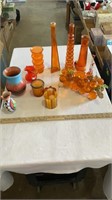 Decorative pottery home decor, home decor, orange