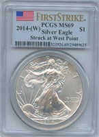 2014-W U.S. Silver Eagle PCGS MS69 - West Point,