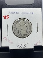 1915 BARBER SILVER QUARTER