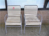 Pair of 1950's lawn chairs all cast aluminum