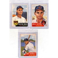 (3)1953 Topps Baseball Cards Nice Shape