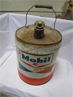 Vintage metal 5 gal Mobile cans
