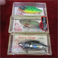 (3) Rat-L-Trap Fishing lures. In original boxes.