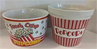 Ceramic Popcorn Bowls 7"x18" and 5.5"x18.5"