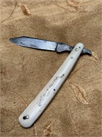 CIVIL WAR OFFICER POCKET KNIFE BONE HANDLE