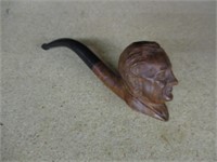 Vintage Carved Briar Wood Figural PIPE