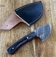 Damascus Knife w/Leather Sheath