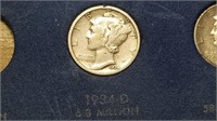1934 D Mercury Dime From A Set