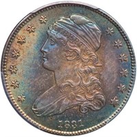 25C 1831 SMALL LETTERS. PCGS MS66+ CAC