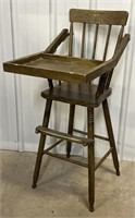 Vintage Wood Lift Table Child's High Chair