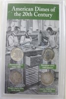 American Dimes of the 20th Century 4 Coin Set