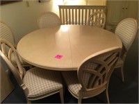 Modern Round Kitchen Table with Upholstered Chairs