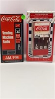 2-COCA-COLA VENDING MACHINE RADIO & MUSICAL BANK