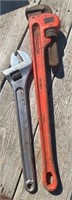 24" Pipe Wrench & 15" Industro Wrench