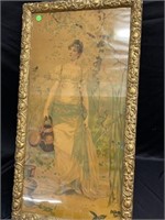 Gold Gilt Framed Victorian Print  30"x16"