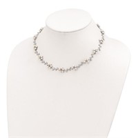 Sterling Silver-Vine Pattern Freshwater Necklace