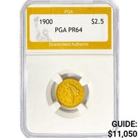 1900 $2.50 Gold Quarter Eagle PGA PR64