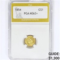 1854 Rare Gold Dollar PGA MS63+