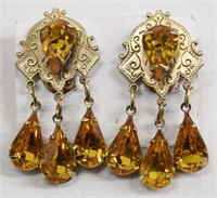 Vintage DAFRI Goldtone Clip On Dangle Earrings