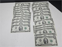 Set of 23 UNC Consecutive Number 2003 U.S. $2 Bill