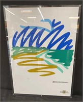 Lucite-framed & numbered lithograph, 38.5" x 27.5"