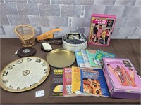 Vintage science magazines, doll chair, etc