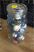 JAR OF SHOOTER MARBLES