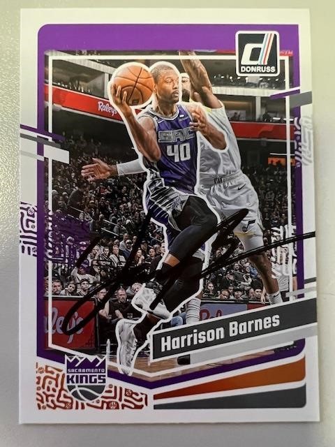 Kings Harrison Barnes Signed Card with COA