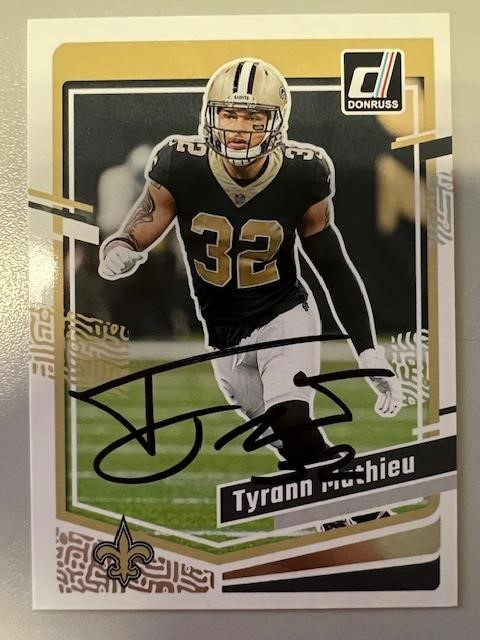 Saints Tyrann Mathieu Signed Card with COA