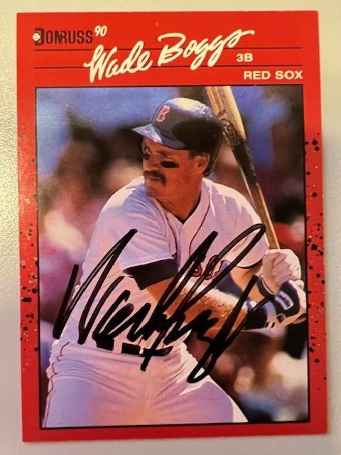 Red Sox Wade Boggs Signed Card with COA