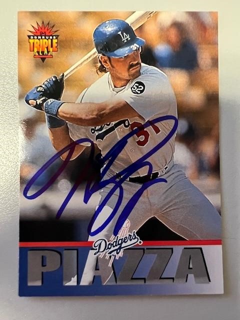 Dodgers Mike Piazza Signed Card with COA
