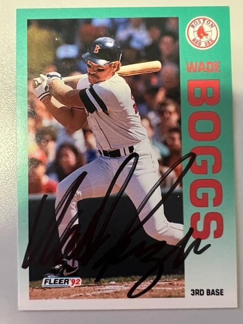 Red Sox Wade Boggs Signed Card with COA